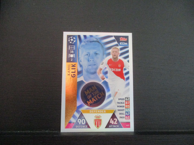 Kamil Glik - UEFA Champions League Match Attax 2018/19 Original Trading Card #413