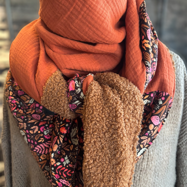 ÉCHARPE FEU DE BOIS – Collection Jardin Secret