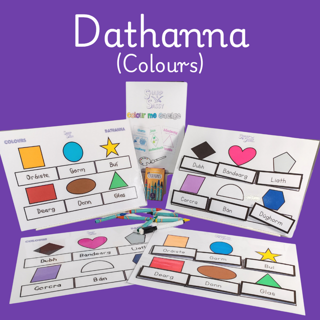 Dathanna (Colours) Activity Pack (Ages 3-8) Fun, educational, Irish & reusable!