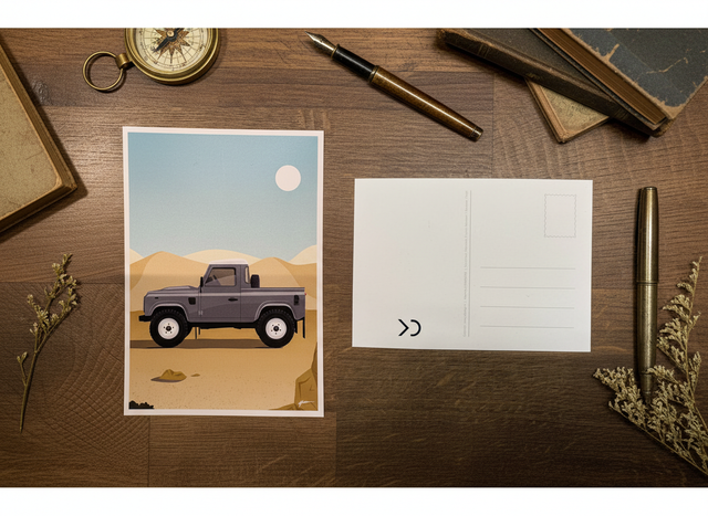 Carte postale 10x15 cm - Modèle Land Gris