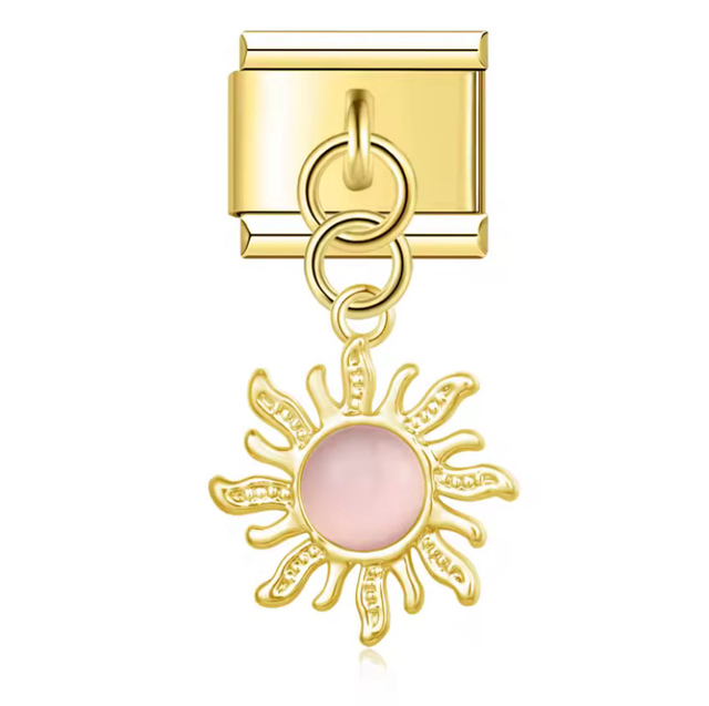 Charm Sol colgante Rosa Dorado 