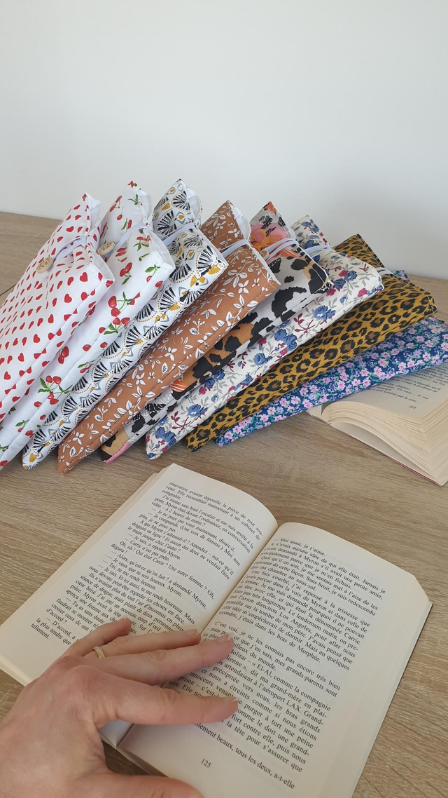 Pochette/couvre livre roses bleu rouge