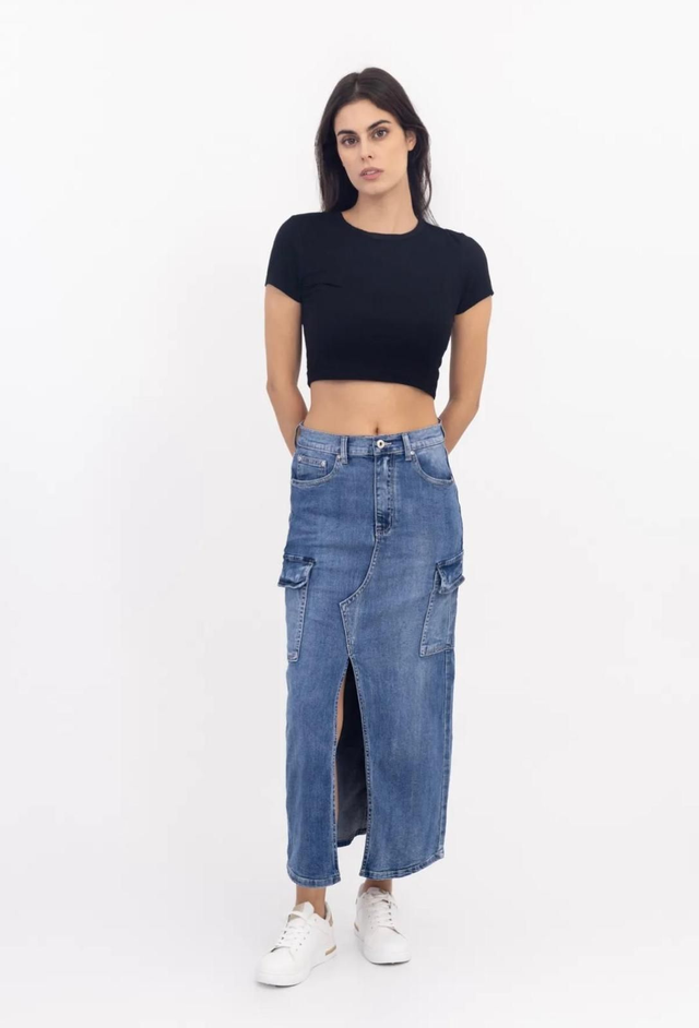 Cargo rok - jeans blauw