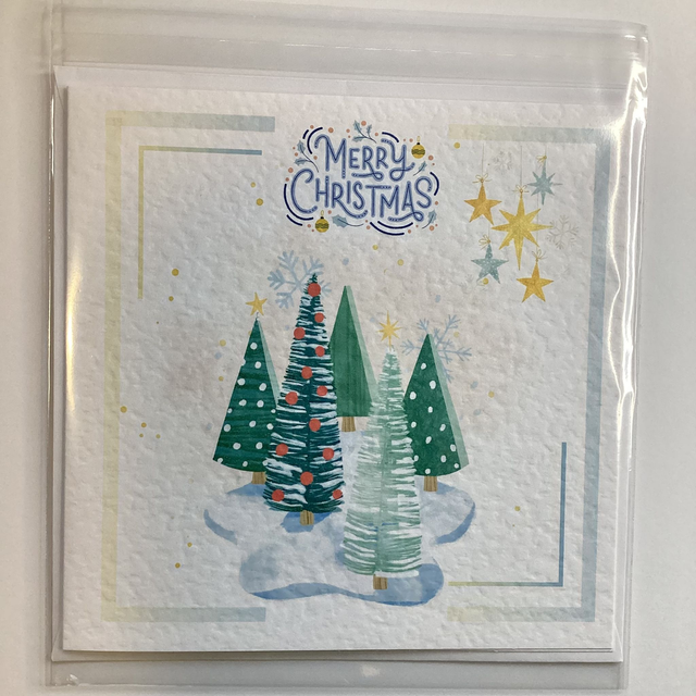 Personalised Christmas card. Christmas’s tree.