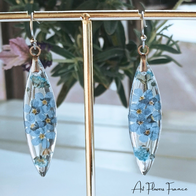 Boucles d'oreilles Myosotis (Ne m'oubliez pas)   (2)