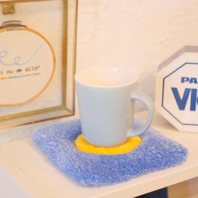 Mini-tapis tufté à la main | Dessous de tasse ou repose-objets