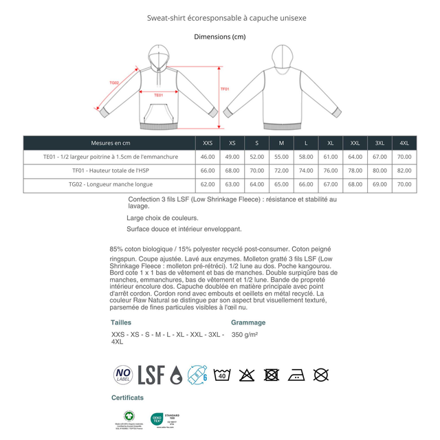 Sweet unisexe Brodé Team the Chasseur + SANGLIER