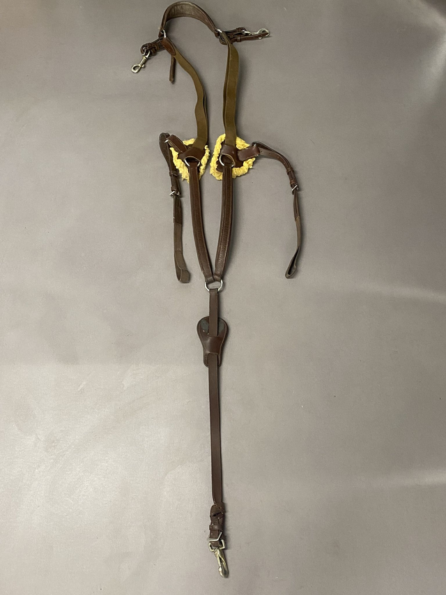 Collier de chasse en cuir marron