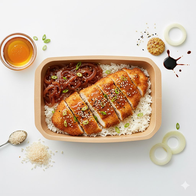 Poulet laqué Miel-Moutarde &amp; Riz