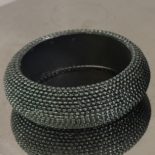 Grey gunmetal beaded bangle 