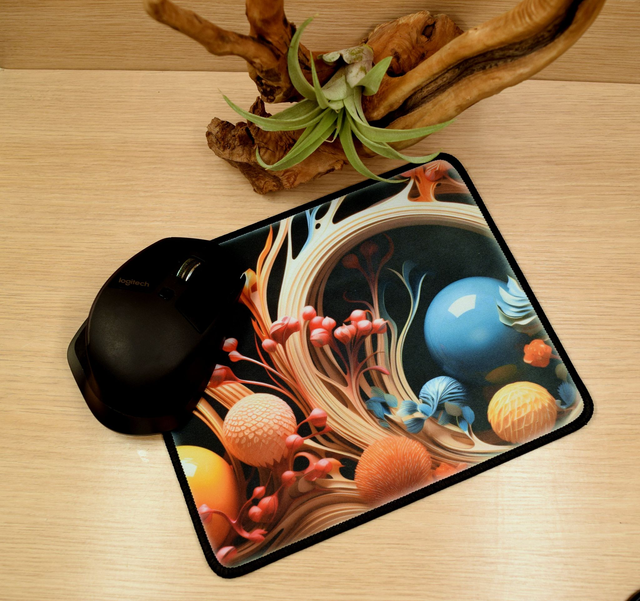 Abstract 3D Alien Seabed Mouse Mat – Anti-Slip &amp; Smooth Surface