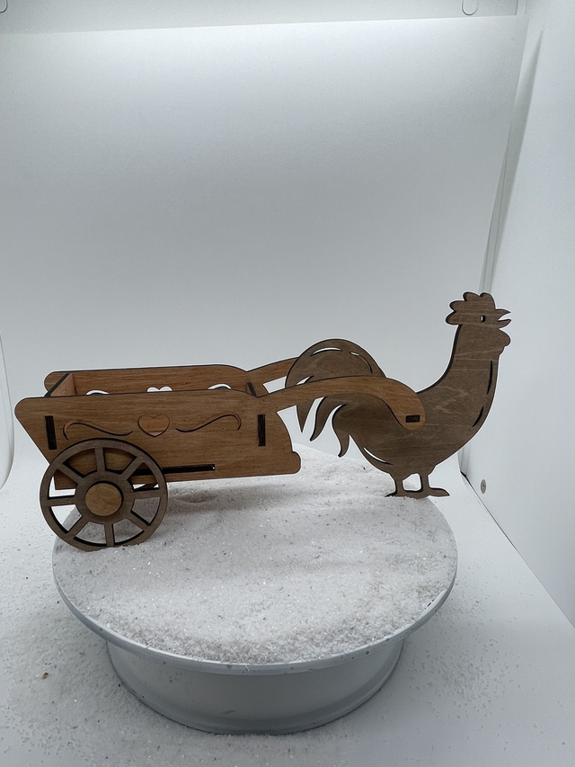 Chariot Pâques pour friandises modèle coq