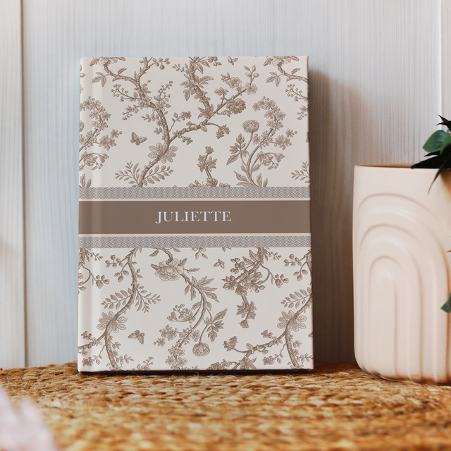 Carnet personnalisé motif toile de Jouy