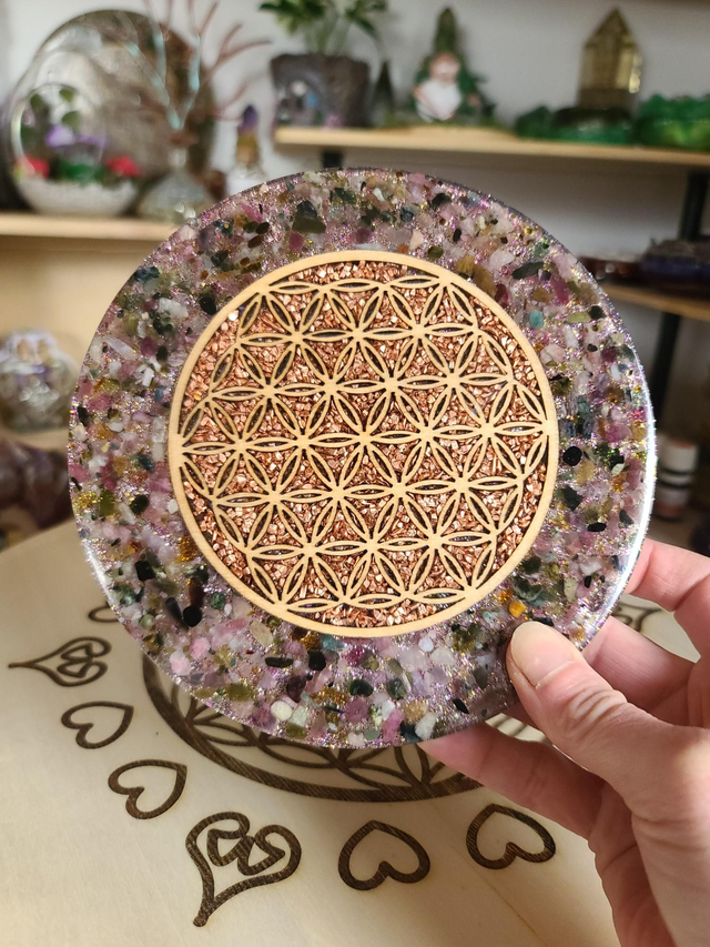 Fleur de vie Tourmaline multicolore 