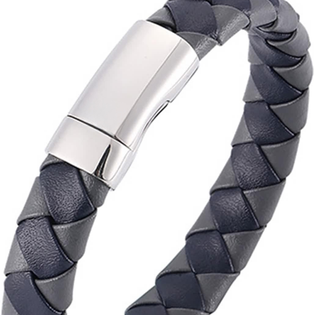 Bracelet Homme en Cuir Tressé 20cm