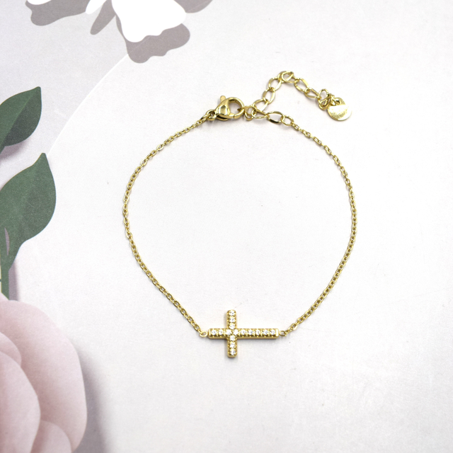 Bracelet croix strass 