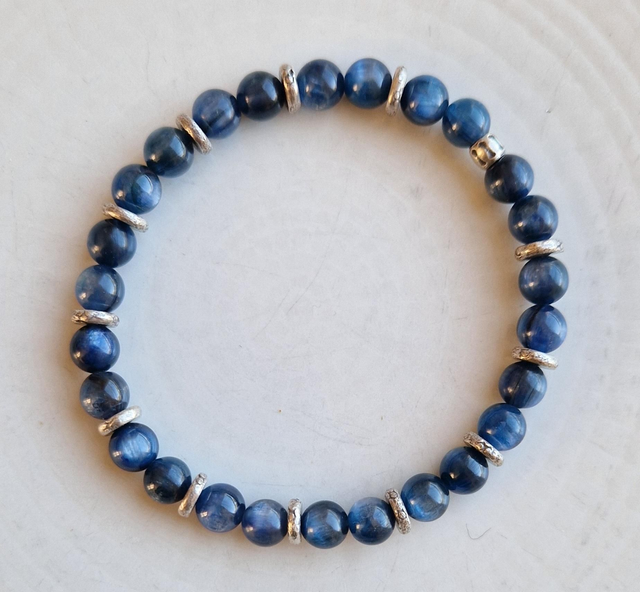 Bracelet KYANITE + argent 6mm