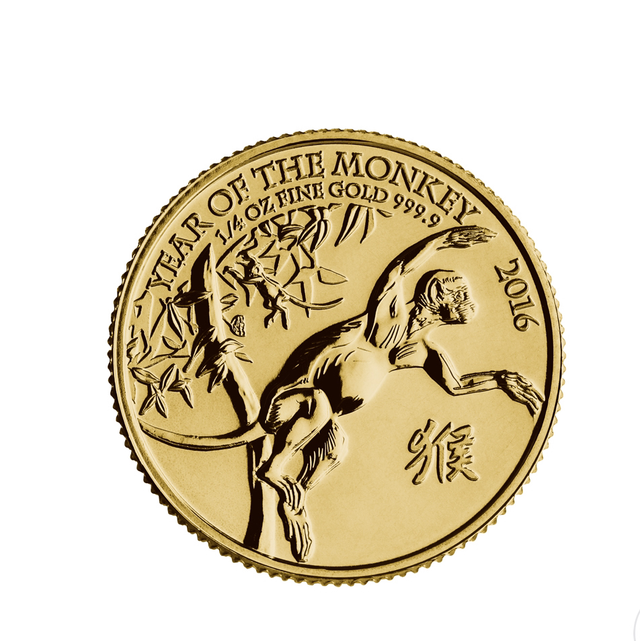 UK 1/4 oz Gold Lunar Monkey Coin