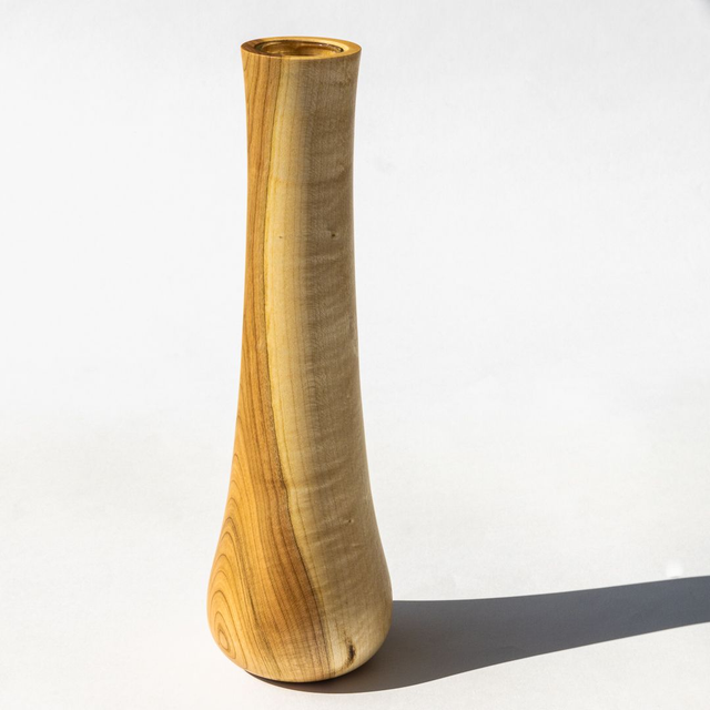 Vase with glass insert. Bird Cherry.