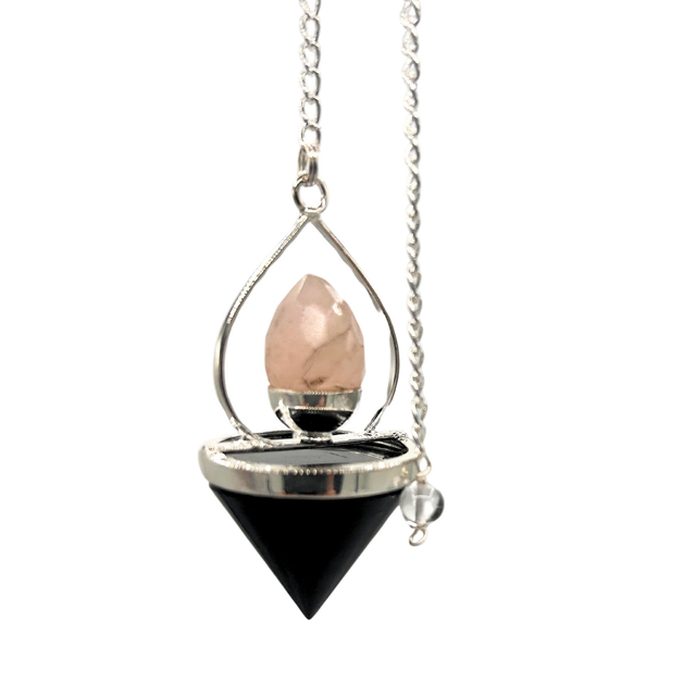 Lanterne de vie Agate noire et Quartz rose