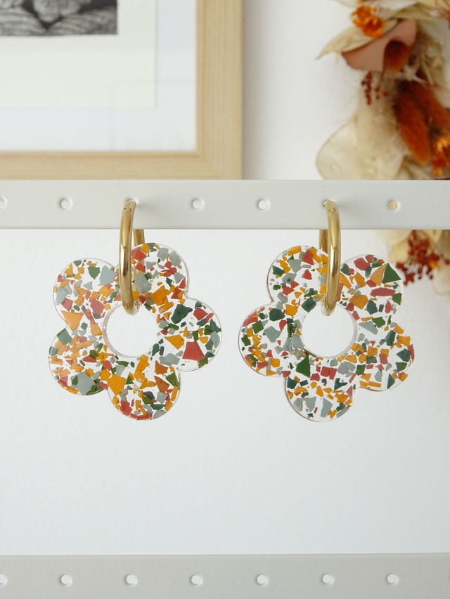 Grande fleur : Terrazzo 3 couleurs