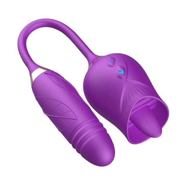 Vibrador Rosinha com Língua e Movimentos de Vai e Vem