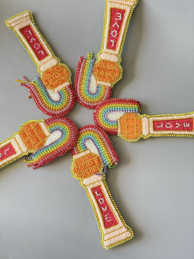 Margate Lido Rainbow LOVE brooch