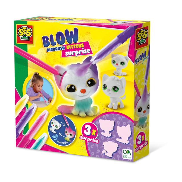 SES Creative Blow airbrush pennen Katjes surprise 3x