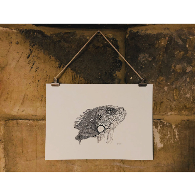 B&W A3 print - reptile