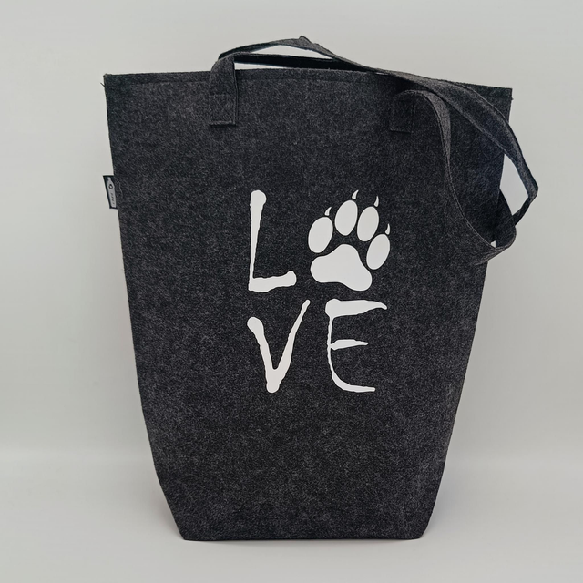 Filztasche "Love" mit Pfote 