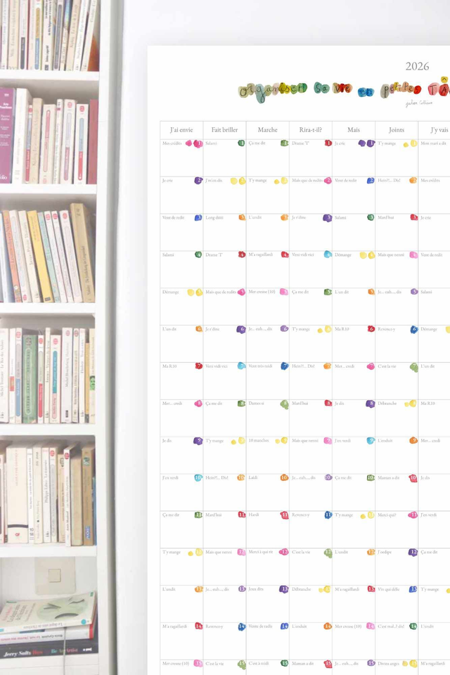 Calendrier mural planificateur 2026