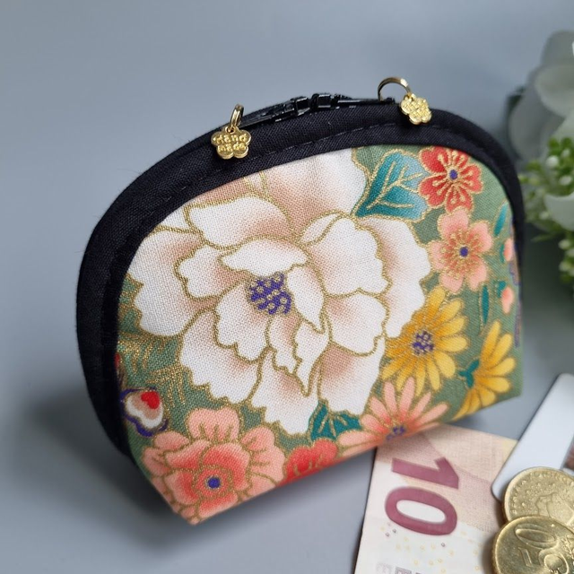 Porte-monnaie arrondi "Kanako" vert