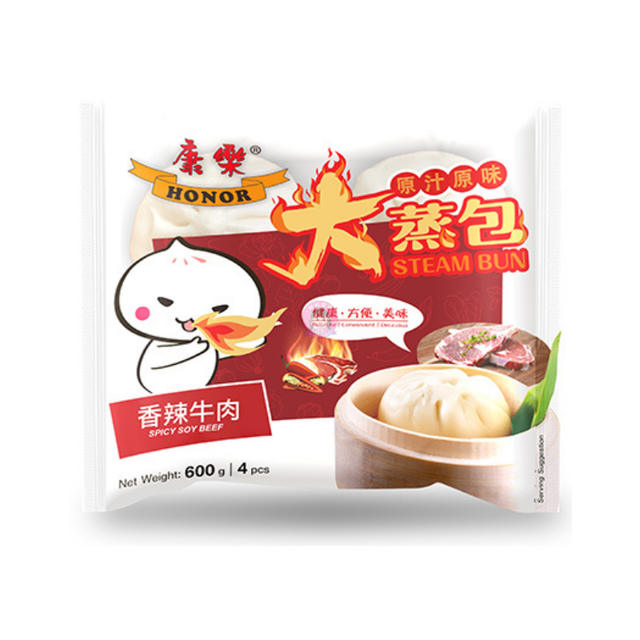 Honor 康乐大蒸包香辣牛肉包Spicy Beef Steam Bun 4pcs 600g