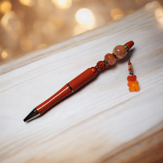 Stylo perles orange