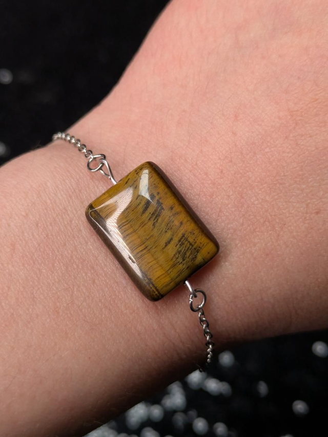 Bracelet œil de tigre rectangle