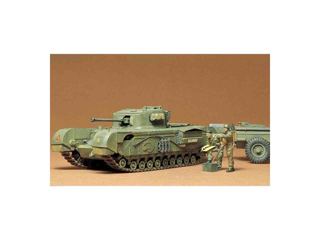 Churchill Crocodile &amp; Remorque Tamiya 35100 1/35