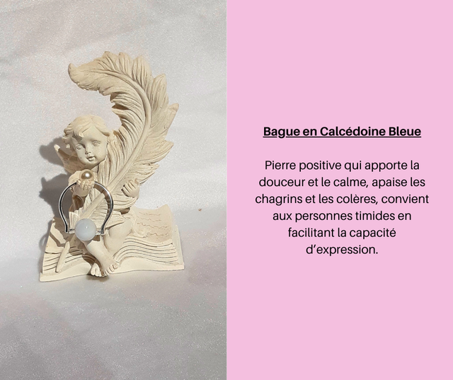 158- Bague en Calcédoine Bleue