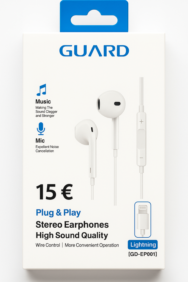 GUARD GD-EP001 Stereo Earphones – Lightning Anschluss