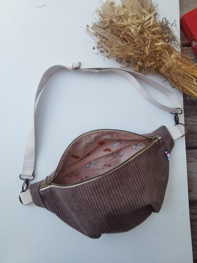 Banane LOUISE velour taupe 