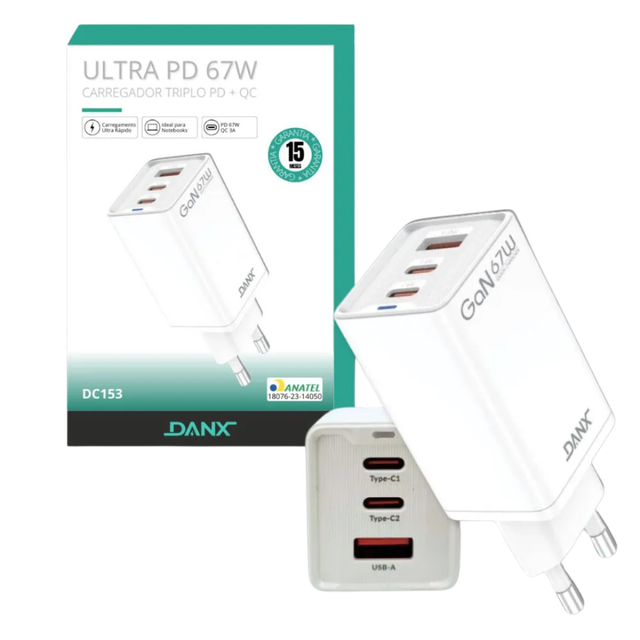 Carregador Danx Ultra Usb/ 2TC PD 67W