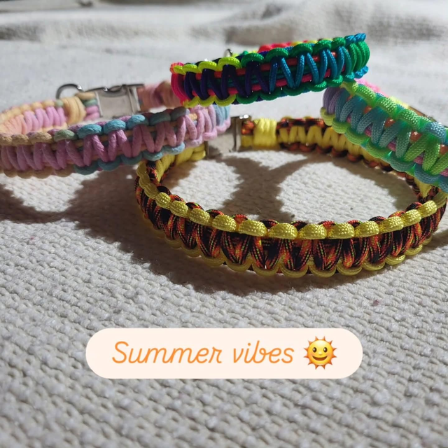 Rainbow cobra weave collars