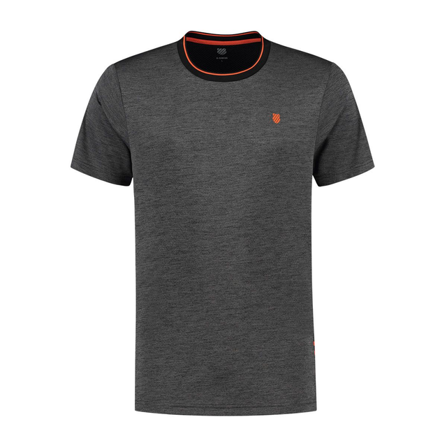 K-Swiss Hypercourt Double Crew Mens Tee (Jet Black Melange)