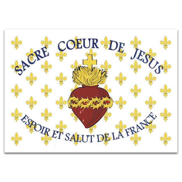 Stickers Sacré-Coeur ESF sur fleur de lys (blanc)