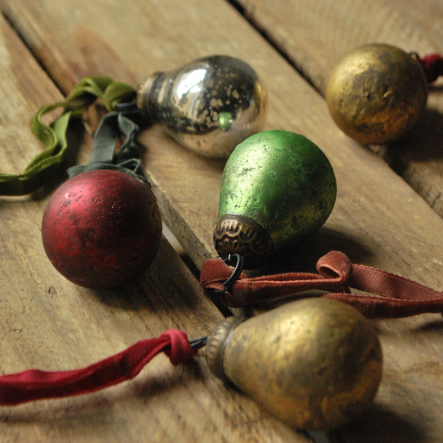 Small Glass Coloured Pear Decorations