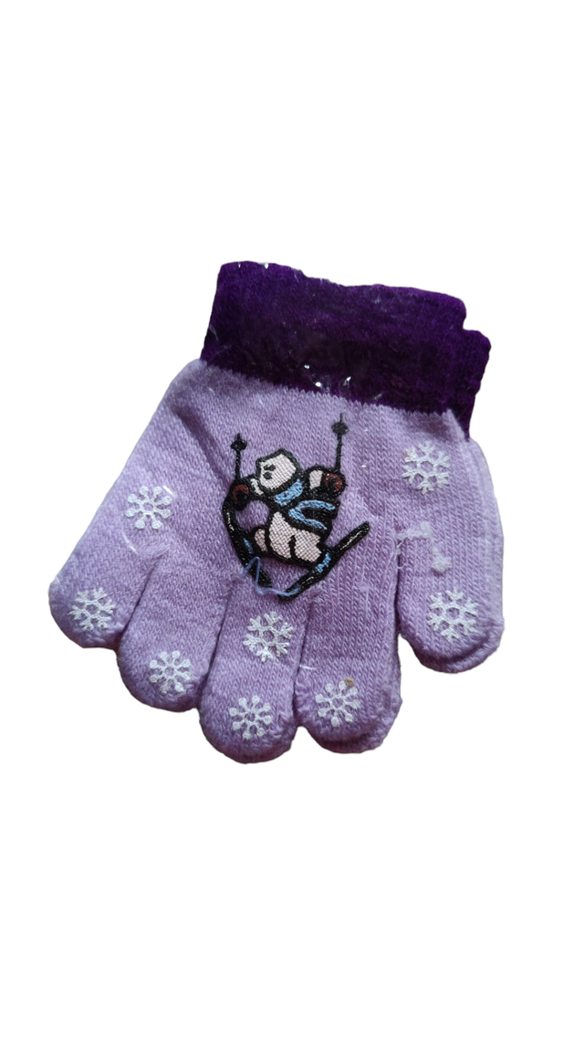 Gants violet ourson 2-4 ans