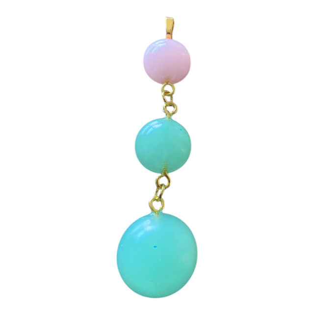Pendentif rose pastel et vert d'eau