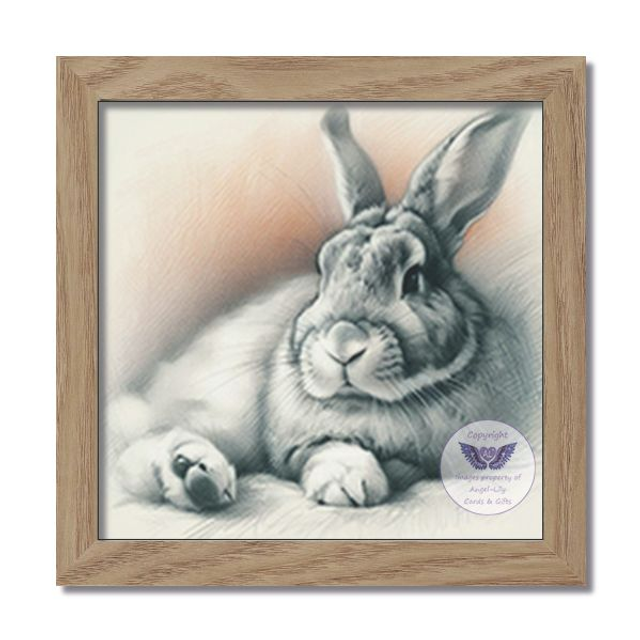 Artistic image of rabbit in square frame (R01)