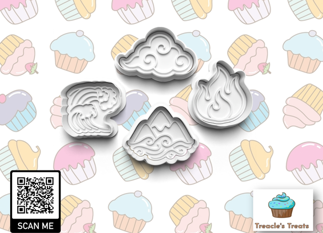 Asia Style Symbols Fondant/cookie stamps with cutters 