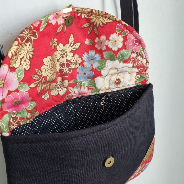 Sac pochette élégante "Sakura" rouge doré