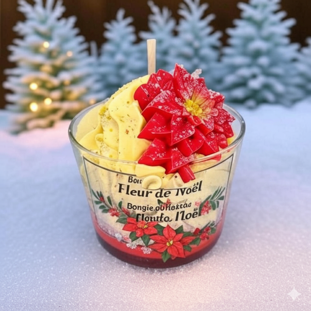 Bougie fleur de Noël